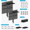 imageCCCEI Set Desk Organizer and Storage Pegboard with Charging Station Gaming Standing Office Supplies Shelf Accessorie Black Desktop Clamp Peg Board Privacy Organization Panel Gifts for Men 10FTBlack