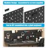 imageCCCEI Set Desk Organizer and Storage Pegboard with Charging Station Gaming Standing Office Supplies Shelf Accessorie Black Desktop Clamp Peg Board Privacy Organization Panel Gifts for Men 10FTBlack