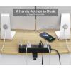 imageCCCEI Standing Desk Clamp Power Strip with 15 Outlets Widely Spaced Desktop Edge Mount Surge Protector Outlet Fast Charging USBA and USBC Ports 10 FT Flat Plug Fit 16 inch Table top BlackBlack20W