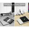 imageCCCEI Standing Desk Clamp Power Strip with 15 Outlets Widely Spaced Desktop Edge Mount Surge Protector Outlet Fast Charging USBA and USBC Ports 10 FT Flat Plug Fit 16 inch Table top BlackWhite45W