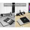 imageCCCEI Standing Desk Clamp Power Strip with 15 Outlets Widely Spaced Desktop Edge Mount Surge Protector Outlet Fast Charging USBA and USBC Ports 10 FT Flat Plug Fit 16 inch Table top BlackBlack20W