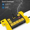 imageHeavy Duty Power Strip with USB Workshop 8 Outlet Surge Protector 2700 Joules Industrial Metal 15Amp Power Strip 6FT Extension Cord and Wide Spaced YellowBlack