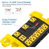 imageHeavy Duty Power Strip with USB Workshop 8 Outlet Surge Protector 2700 Joules Industrial Metal 15Amp Power Strip 6FT Extension Cord and Wide Spaced YellowBlack