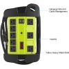 imageHeavy Duty Power Strip with USB Workshop 8 Outlet Surge Protector 2700 Joules Industrial Metal 15Amp Power Strip 6FT Extension Cord and Wide Spaced YellowGreen