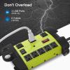 imageHeavy Duty Power Strip with USB Workshop 8 Outlet Surge Protector 2700 Joules Industrial Metal 15Amp Power Strip 6FT Extension Cord and Wide Spaced YellowGreen
