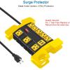 imageHeavy Duty Power Strip with USB Workshop 8 Outlet Surge Protector 2700 Joules Industrial Metal 15Amp Power Strip 6FT Extension Cord and Wide Spaced YellowBlack