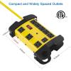 imageHeavy Duty Power Strip with USB Workshop 8 Outlet Surge Protector 2700 Joules Industrial Metal 15Amp Power Strip 6FT Extension Cord and Wide Spaced YellowYellow