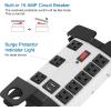imageHeavy Duty Power Strip with USB Workshop 8 Outlet Surge Protector 2700 Joules Industrial Metal 15Amp Power Strip 6FT Extension Cord and Wide Spaced YellowGrey