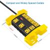 imageHeavy Duty Power Strip with USB Workshop 8 Outlet Surge Protector 2700 Joules Industrial Metal 15Amp Power Strip 6FT Extension Cord and Wide Spaced YellowBlack