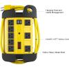 imageHeavy Duty Power Strip with USB Workshop 8 Outlet Surge Protector 2700 Joules Industrial Metal 15Amp Power Strip 6FT Extension Cord and Wide Spaced YellowYellow