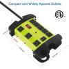 imageHeavy Duty Power Strip with USB Workshop 8 Outlet Surge Protector 2700 Joules Industrial Metal 15Amp Power Strip 6FT Extension Cord and Wide Spaced YellowGreen