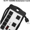 imageHeavy Duty Surge Protector for Appliances 8 Outlet Workshop Power Strip with 1200 Joules Metal with 6FT Extension Cord and Wide Spaced GreyGrey