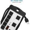 imageHeavy Duty Surge Protector for Appliances 8 Outlet Workshop Power Strip with 1200 Joules Metal with 6FT Extension Cord and Wide Spaced GreyGrey