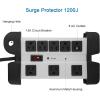 imageHeavy Duty Surge Protector for Appliances 8 Outlet Workshop Power Strip with 1200 Joules Metal with 6FT Extension Cord and Wide Spaced GreyGrey