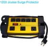 imageHeavy Duty Surge Protector for Appliances 8 Outlet Workshop Power Strip with 1200 Joules Metal with 6FT Extension Cord and Wide Spaced GreyYellow