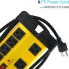imageHeavy Duty Surge Protector for Appliances 8 Outlet Workshop Power Strip with 1200 Joules Metal with 6FT Extension Cord and Wide Spaced GreyYellow