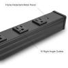 imageLong Heavy Duty 16 Outlet Large Metal Garage Workshop Multi Wide Industrial Power Strip 6FT Cord 15A 125V 1875W BlackBlack