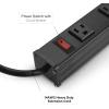 imageLong Heavy Duty 16 Outlet Large Metal Garage Workshop Multi Wide Industrial Power Strip 6FT Cord 15A 125V 1875W BlackBlack