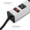 imageLong Heavy Duty 16 Outlet Large Metal Garage Workshop Multi Wide Industrial Power Strip 6FT Cord 15A 125V 1875W BlackSilver