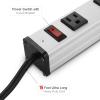 imageLong Heavy Duty 16 Outlet Large Metal Garage Workshop Multi Wide Industrial Power Strip 6FT Cord 15A 125V 1875W BlackSilver