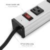 imageLong Heavy Duty 16 Outlet Large Metal Garage Workshop Multi Wide Industrial Power Strip 6FT Cord 15A 125V 1875W BlackSliver