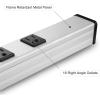 imageLong Heavy Duty 16 Outlet Large Metal Garage Workshop Multi Wide Industrial Power Strip 6FT Cord 15A 125V 1875W BlackSliver