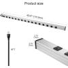imageLong Heavy Duty 16 Outlet Large Metal Garage Workshop Multi Wide Industrial Power Strip 6FT Cord 15A 125V 1875W BlackSliver