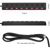 imageMetal Power Strip Individual Switches 8 Outlets Heavy Duty Power Strip Surge Protector for Appliances 6 FT Extension Cord Strip 1200J Surge Protector 15A 120V 1800WBlack