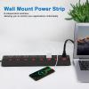 imageMetal Power Strip Individual Switches 8 Outlets Heavy Duty Power Strip Surge Protector for Appliances 6 FT Extension Cord Strip 1200J Surge Protector 15A 120V 1800WBlack