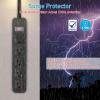 imageOutdoor Power Strip Waterproof with 5 Outlets Garden Weatherproof Surge Protector Christmas Multiple Outlet Exterior Socket for Lighting Appliances 6FT Extension Cord Strip with Flat Plug Black5 Outlets