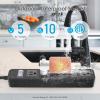imageOutdoor Power Strip Waterproof with 5 Outlets Garden Weatherproof Surge Protector Christmas Multiple Outlet Exterior Socket for Lighting Appliances 6FT Extension Cord Strip with Flat Plug Black5 Outlets