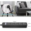 imageOutdoor Power Strip Waterproof with 5 Outlets Garden Weatherproof Surge Protector Christmas Multiple Outlet Exterior Socket for Lighting Appliances 6FT Extension Cord Strip with Flat Plug Black5 Outlets