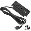 imageRecessed Power Strip Black Desktop Power Grommet Socket with Furniture 2 AC Outlets ampamp 2 USB Ports for Conference DeskKitchenOfficeHomeHotel 985 ftBlackA