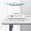 imageRecessed Power Strip Black Desktop Power Grommet Socket with Furniture 2 AC Outlets ampamp 2 USB Ports for Conference DeskKitchenOfficeHomeHotel 985 ftWhiteA