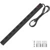 image10 Outlet Plugs Heavy Duty Metal Power Strip Aluminum Workshop Socket with 4FT Long Cord and Power Switch 15A 125V 1875WBlack