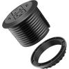 image3 Inch Desk Power Grommet With Green USB Port 2 AC Outlets and 2 USB Ports  Round Hole Outlet With 65FT Heavy Duty Power CordBlack