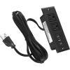 imageCCCEI Furniture Recessed Power Strip Black Desk Outlet with USB Ports in Conference Desktop Flush Mount Plug 6 ft Extension CordBlack
