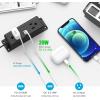imageCCCEI Wall Mount Power Strip with USB Ports Under Desk Mountable Power Strip with Outlets 6FT Flat Plug Extension Cord Outlet 20W USBC Ports1FT
