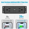 imageCCCEI Wall Mount Power Strip with USB Ports Under Desk Mountable Power Strip with Outlets 6FT Flat Plug Extension Cord Outlet 20W USBC Ports1FT