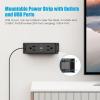 imageCCCEI Wall Mount Power Strip with USB Ports Under Desk Mountable Power Strip with Outlets 6FT Flat Plug Extension Cord Outlet 20W USBC Ports1FT