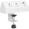 imageCCCEI Desk Clamp Power Strip with Outlets and USB Port Fast Charging PD 30 USBC and QC 30 USBA Station 6FT White