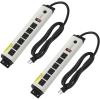 imageCCCEI 12 Gauge Heavy Duty Power Strip Surge Protector 4800J 20 Amp 6 Plug Industrial Shop Garage Metal Multiple Outlets 6 FT Extension Cord 515P Adapter High Amp 620R TSlot 20a for AppliancePack of Two
