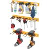 imageCCCEI 3 Modular Pegboard Strip Storage Metal Peg Slat Wall Mount for Garage Basement Garden Laundry Room Organization Flexible Tool Organizer for Rake Shovels Crafting Gifts for Men YellowYellow