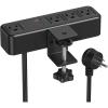 imageCCCEI 45W USB C Desk Side Clamp Power Strip Desk Top Tube Edge Clamp Mount Outlet with 4 Outlets Widely Spaced Surge Protector Outlet Station Fit 16 inch Tabletop Edge Table Leg 6 FT Power Cord