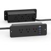 imageCCCEI 6 Outlets Dual Side Recessed Power Strip with USB C Ports Furniture Flush Mount Under Desk Desk Top Multiple Outlets Hidden Charging Station for Conference Table Nightstand Black 6FT10FT