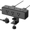 imageCCCEI Desk Clamp Power Strip with 9 Outlets Desktop Edge Mount Surge Protector with USBA and USBC Ports Widely Spaced Desk Outlet Fast Charging Station 6 FT Flat Plug Fit 16 inch Table20W USBC