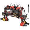 imageCCCEI Garage Tools Storage with Charging Station Power Tool Battery Organizer Utility Shelf with Power Strip 4 Drills Holder Wall Mount Rack BlackSmall