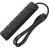 imageCCCEI Metal Power Strip Individual Switches 6 Outlets Heavy Duty Power Strip Surge Protector for Appliances 6 FT Extension Cord Strip 1200J Surge Protector 15A 125V 1875WBlack
