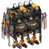imageCCCEI Modular Pegboard Rack Power Tool Organizer with Charging Station 4 Layer Wall Mount Drill Holder Tools Battery Charger Organizer Garage Shop Storage Utility Shelf with 6FT Power Strip BlackBlack