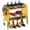 imageCCCEI Modular Power Tool Organizer Wall Mount with Charging Station Garage 4 Drill Storage Shelf with Hooks Screwdriver Drill Bit Heavy Duty Rack Tool Battery Holder Built in 8 Outlet Power StripHGold
